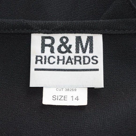 R & M Richards Beaded Chiffon Cape Black - Picture 7 of 8